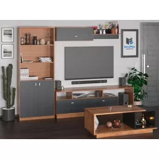 Combo Mesa Tv + Mesa Ratona + Biblioteca + Repisa Modular