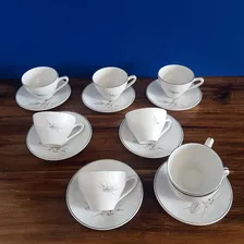 Juego De Siete Tazas Para Café Pintadas A Mano