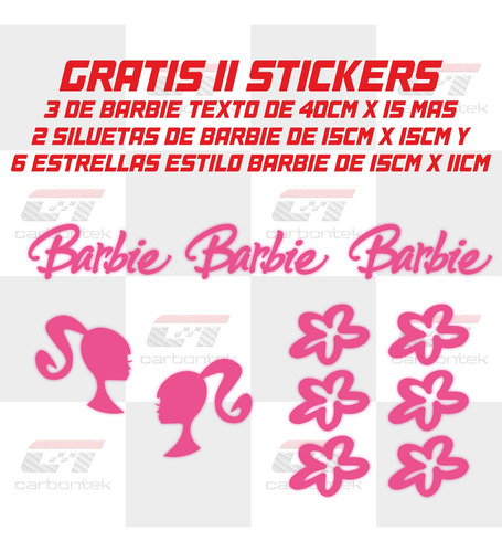 Sticker Calcomana Vinil Kit Barbie 100cm Mueca Silueta Foto 4