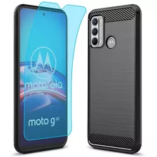 Funda Negra Para Moto G40 Fusion G60 + Protector De Regalo