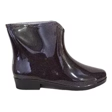 Botas De Lluvia Mujer Dama Caña Corta Botita Goma 4200 Negro