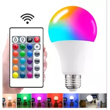 Lâmpada Bivolt Bulbo E27 Colorida Led Rgb 3 Controle Remoto