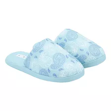 Pantufla Mujer Diseño Pe Reciclado Celeste Corona