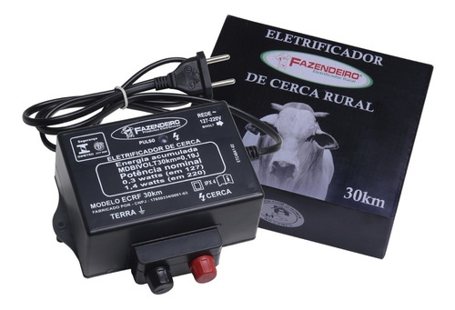 Eletrificador Para Cerca Elétrica Rural 30km Bivolt Com Nf