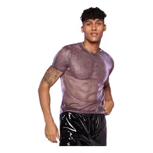 Playera Camiseta Transparente Para Hombre Morado Violeta