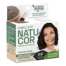 Kit Tintura Natucor Tinta De Cabelo Tom 3.0 Castanho Escuro X 12g