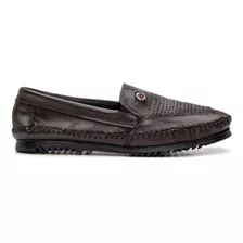 Sapato Mocassim Couro Legitimo Masculino Casual Idoso Leve 