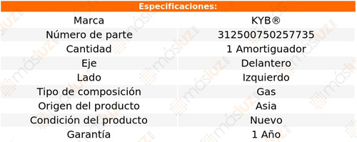 1- Amortiguador Gas Delantero Izq Honda Odyssey 08/10 Kyb Foto 2