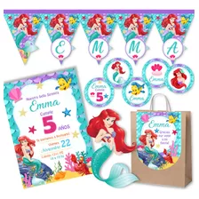 Kit Imprimible La Sirenita Princesa Ariel 100% Editable