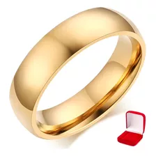 Linda Aliança Noivado Casamento 6mm Folheada A Ouro Unidade!