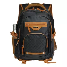 Mochila Masculina Reforçada Notebook Impermeável Couro Café