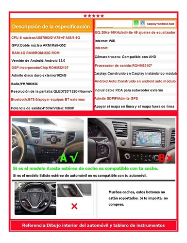 Auto Radio Estro Android Gps Para Honda Civic 2012-14 4+32g Foto 5