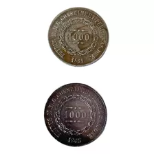 Moeda De Prata Império 1000 Réis 1861 E 1865