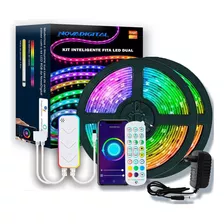 Kit Fita De Led Inteligente Rgb Dual Musica 10m Nova Digital