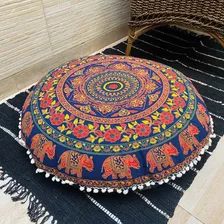 Fundas De Puff, Zafu Mandala. Hecha En India. Algodón 100%