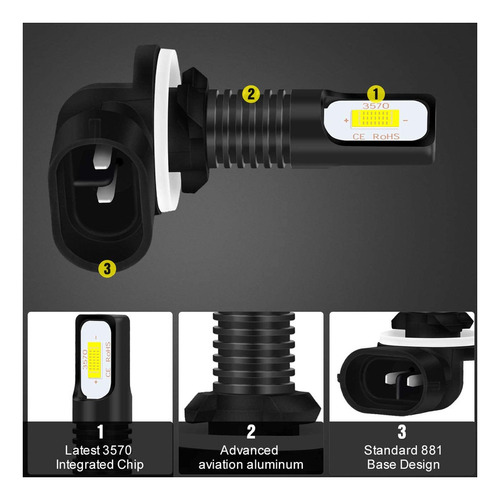 Kit De Focos Led H7 881 De Luz Alta/baja 14000 Lm Para Kia Foto 8