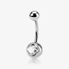 Piercing De Bolinha Umbigo Cristal