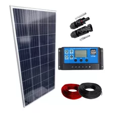 Kit Placa Solar 150w Controlador 30a Lcd Cabos