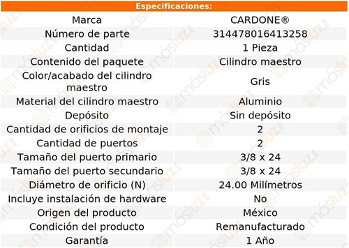 (1) Bomba De Frenos Plymouth Voyager 84/95 Cardone Reman Foto 4