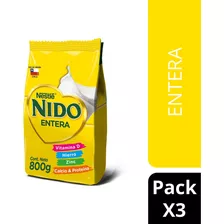 Leche En Polvo Nido® Entera Bolsa 800g Pack X3