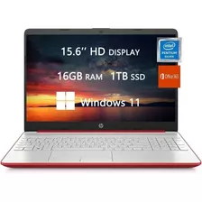 Laptop Hp 15.6'' Intel Pentium N5000 16gb 1tb -rojo