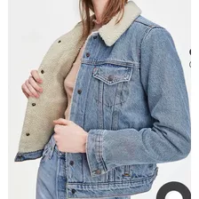 Levis Campera De Jeans Con Corderito De Mujer