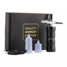 Kit Para Barbeiro Aerógrafo E Mini Compressor Sem Fio Bivolt