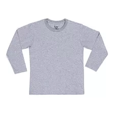 Camiseta Infantil Jokenpô Básica M/l Masculina Cinza