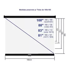 Tela Retrátil Standard - 180 Cm X 180 Cm - Nr-003 - Nardelli