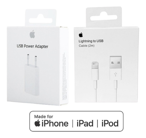 Cargador Apple Original iPhone + Cable Usb 2 M 