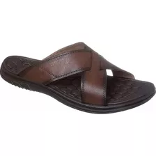 Chinelo Masculino Tiras X Comfort Pegada Original Couro C/nf