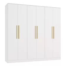 Guarda-roupa 6 Portas 4 Gavetas Kappesberg Adapt Branco