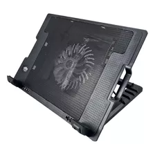 Bandeja Ventilador Cooler Pad Notebook Laptop Negra Led Azul