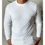Suéter Masculino Lã Tricot Manga Longa Xadrez Blusa De Frio