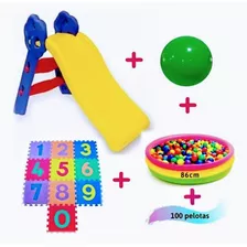 Deslizadero O Rodadero Infantil + Piscina De Pelotas + Tapet