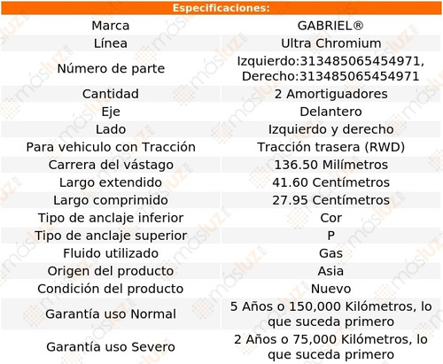 Kit 2 Amortiguadores Del Ultra Chromium Ram 2500 Rwd 03/08 Foto 2