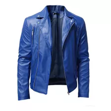 Chaqueta De Cuero Q Para Hombre, A La Moda, Cuello Alto, Pun