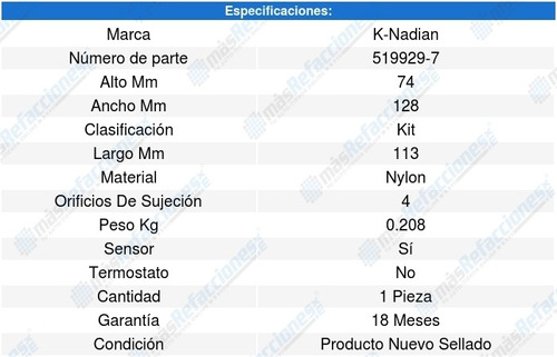 Toma Agua S80 L6 3.0l 14-15 K-nadian 8629535 Foto 3