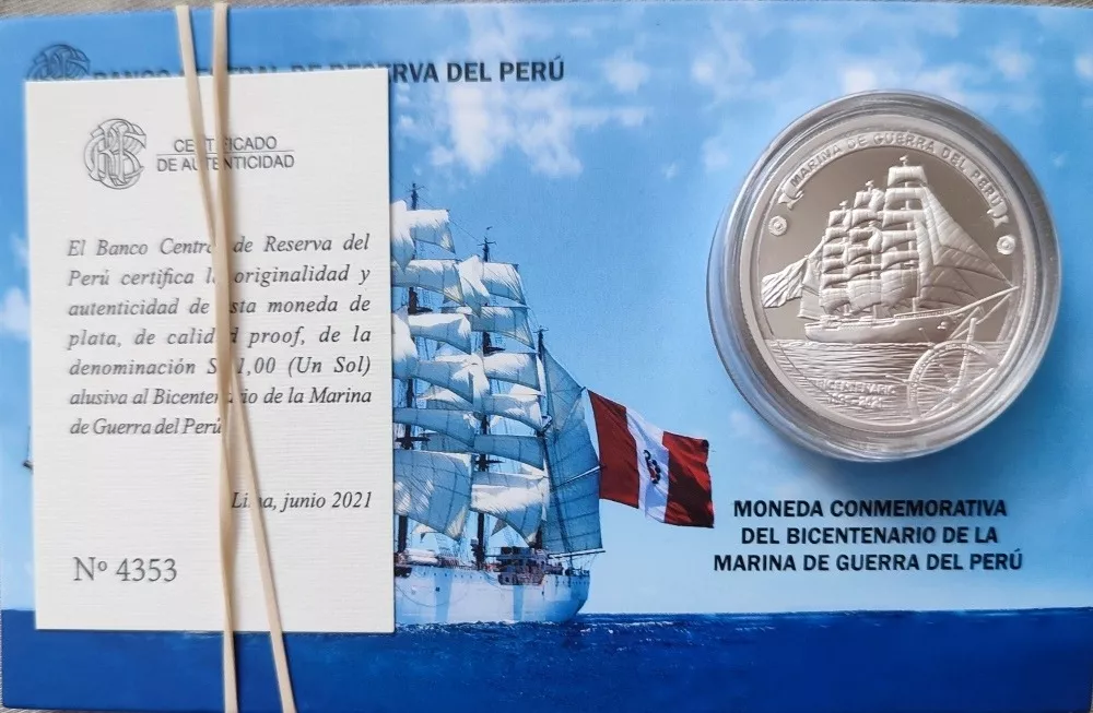Moneda Bicentenario De La Marina De Guerra Del Perú 2021