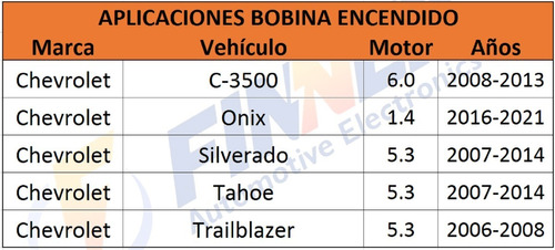 Bobina Chevolet Onix Trailblazer C-3500 Silverado Tahoe Foto 5