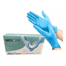 Guantes De Vinil Nitrilo Libre De Látex Y Polvo 100 Piezas Color Azul Talla Mediano