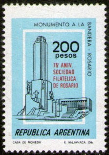 Argentina 1 Sello Mint Resellado Filatelia Rosario Año 1979