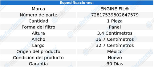 Filtro Para Aire Compass L4 2.4l De 2007 A 2010 Engine Fil Foto 2