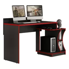 Mesa Gamer Preto/vermelho - Valdemóveis