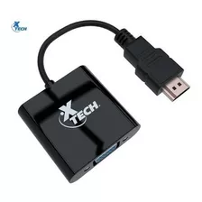 Adaptador De Video Xtech Xtc-363 Vga Hembra A Hdmi Macho Hd Color Negro