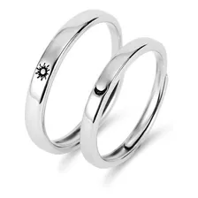 Anillo Sol Y Luna Plata 925 Ajustable Pareja Amor Ilusion