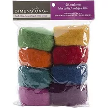 Fieltro De Lana Para Agujas Rainbow, 8 Paquetes, 80g