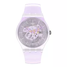 Reloj Hombre Swatch Suok155 Cuarzo Pulso Rosado En Silicona