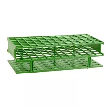 Gradilla P/72 Tubos 13mm De Plastico Color Verde Autoclavabl