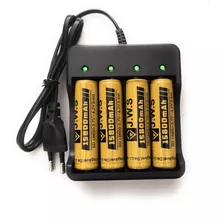 Kit 4 Baterias 18650 X 15800 X 3.7v + Carregador 
